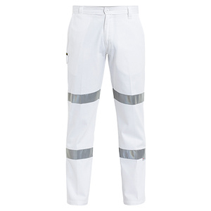 BISLEY  3M Taped Cotton Drill White Work Pant BP6808T