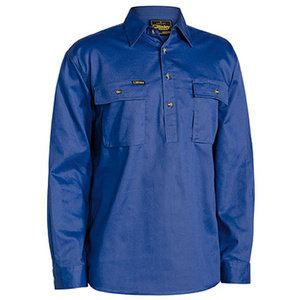 BISLEY  Closed Front Cotton Drill Shirt - Long Sleeve BSC6433