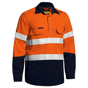 TenCate Tecasafe® Plus Taped Two Tone Hi Vis Closed Front Vented Shirt - Long Sleeve