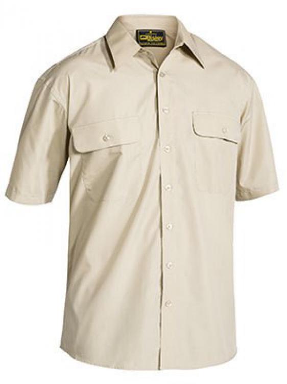 10x BISLEY Permanent Press Shirt - Short Sleeve BS1526 WORKWEAR MENS | eBay