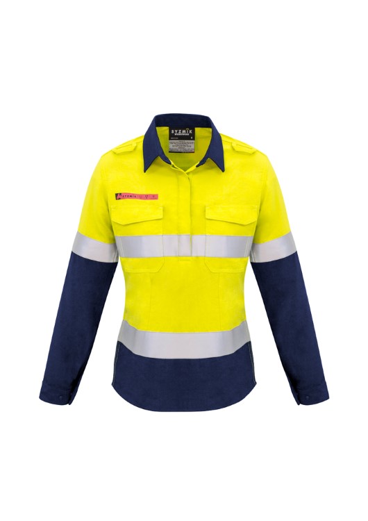 SYZMIK Womens FR Closed Front Hooped Taped Spliced Shirt ZW131 MENS WORKWEAR - Picture 12 of 18