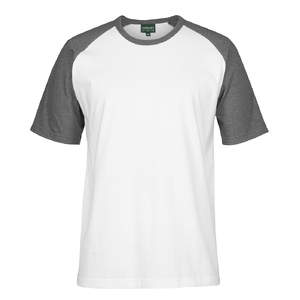 C OF C  TWO TONE TEE    WHITE/GREY MARLE-5XL