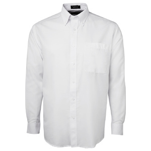JB's  L/S OXFORD SHIRT    WHITE -4XL 4OS