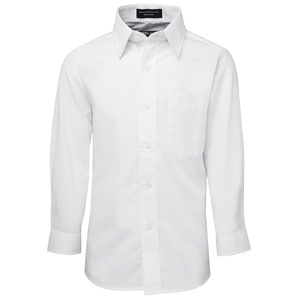 JB's  KIDS L/S POPLIN SHIRT   WHITE-14 4PK
