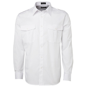 JB's L/S EPAULETTE SHIRT   WHITE- 6/7XL 6E