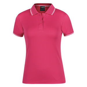 PDM  LADIES JACQUARD CONTRAST POLO  HOT PINK/WHITE - 24