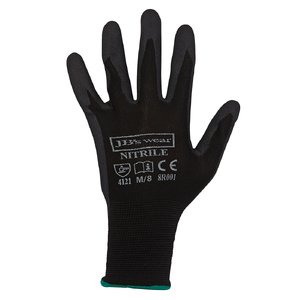 JB's  BLACK NITRILE BREATHABLE GLOVE (12 PK)  8R001