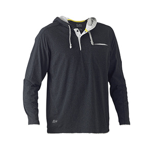 BISLEY Flex & Move&trade; Cotton Rich Hoodie Long Sleeve Tee BK6220