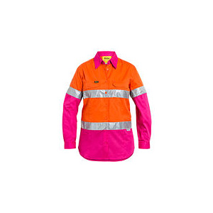 Women's Taped Hi Vis Cool Lightweight Drill Shirt