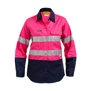 Women's Taped Hi Vis Cool Lightweight Drill Shirt