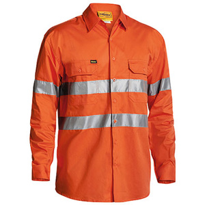 BISLEY  Cool Lightweight Gusset Cuff Hi Vis Mens Shirt with 3M Reflective Tape - Long Sleeve BS6897