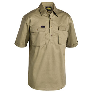 BISLEY  Closed Front Cotton Drill Shirt - Short Sleeve BSC1433