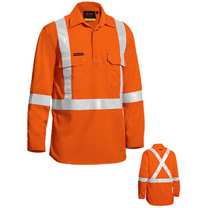 TenCate Tecasafe® Plus Taped hi Vis Closed Front Lightweight FR Shirt - Long Sleeve