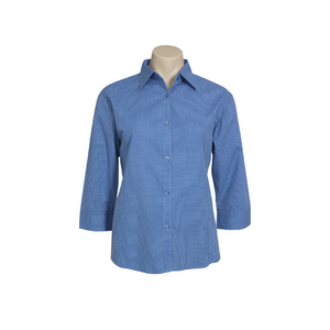 BIZ COLLECTION Ladies Micro Check 3/4 Sleeve Shirt LB8200