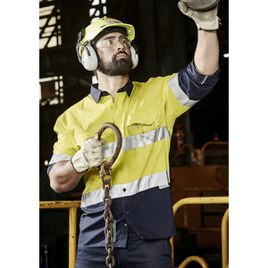 SYZMIK Mens Rugged Cooling Taped Hi Vis Spliced Shirt ZW129