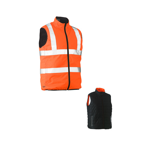 Taped Hi Vis Reversible Puffer Vest - BV0330HT - Bisley Workwear